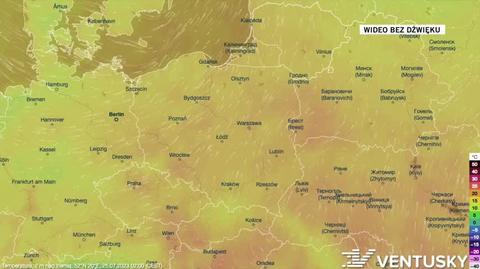 Prognozowana temperatura w dniach 25-29.07