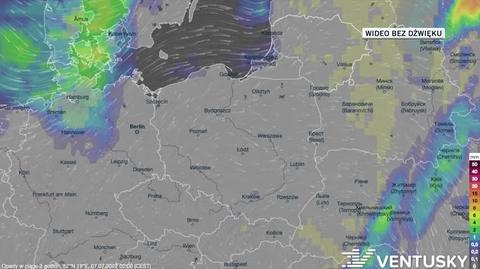 Prognozowane opady w dniach 7-11.07