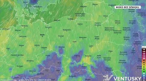 Prognozowane porywy wiatru w najbliższych dniach