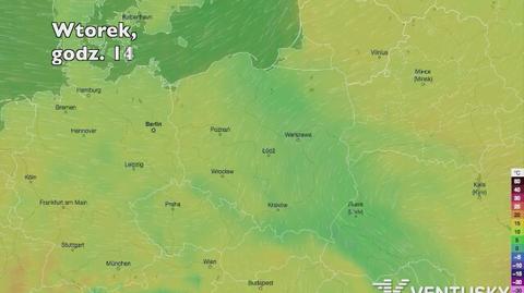 Temperatura w ciągu najbliższych pięciu dni (Ventusky.com) | wideo bez dźwięku