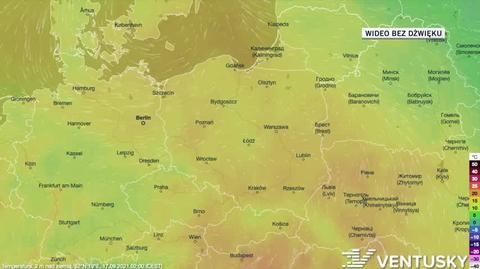 Prognozowana temperatura w ciągu kolejnych dni