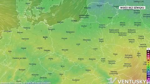 Prognoza temperatury na okres 28.10-01.10