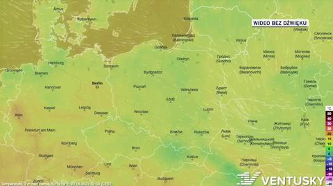 Prognozowana temperatura w dniach 22-26.06