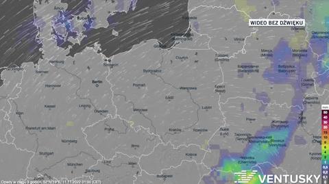 Prognozowane opady w dniach 11-15.11