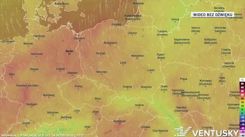 Prognozowana temperatura w kolejnych dniach 