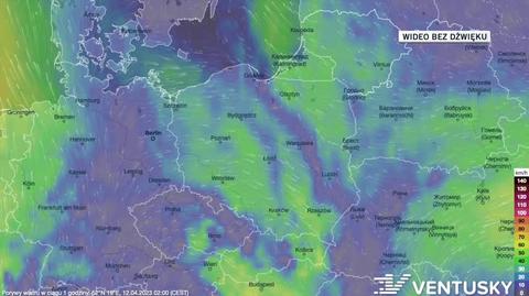 Prognozowane porywy wiatru w dniach 12-16.04