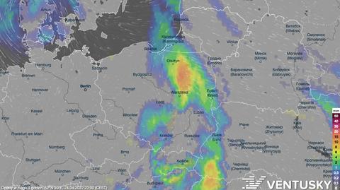 Prognozowane opady w kolejnych dniach