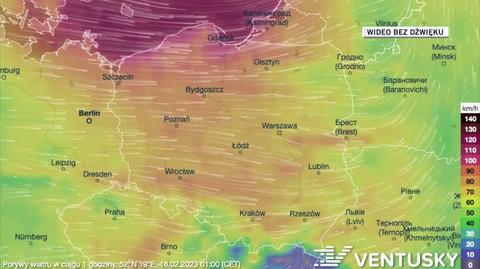 Prognozowane porywy wiatru w kolejnych dniach