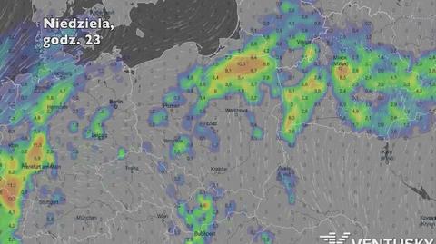 Opady deszczu w ciągu najbliższych dni (Ventusky.com)