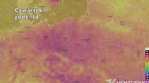 Temperatura w najbliższych dniach (ventusky.com | wideo bez dźwięku)