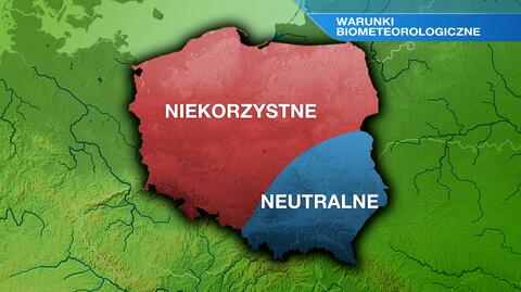 Warunki biometeo w poniedziałek 