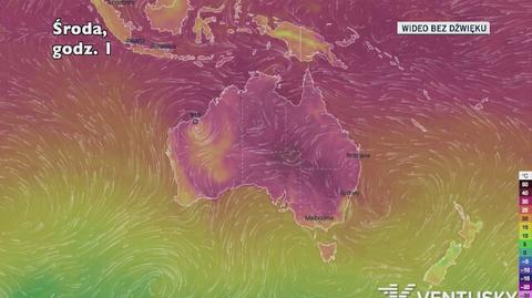Prognoza temperatury dla Australii na kolejne dni (Ventusky)