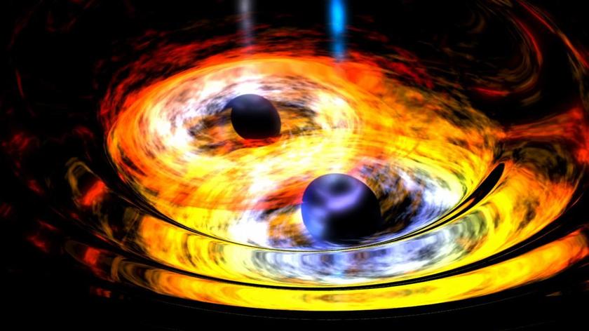 Symulacja połączenia dwóch czarnych dziur