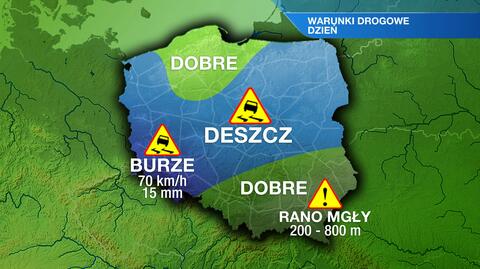 Warunki drogowe w dzień 27.10