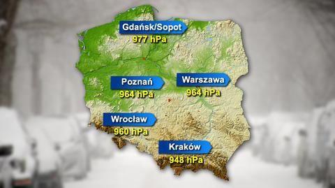 Ciśnienie spadnie do poziomu 964 hPa w Warszawie