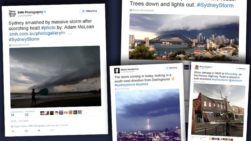W wyniku burzy nad Sydney zginęła jedna osoba
