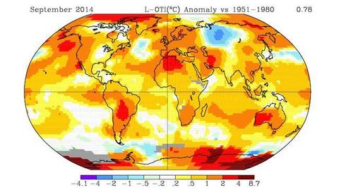 Wrzesień z rekordowo wysoką temperaturą. Rok 2014 będzie najcieplejszym w historii?