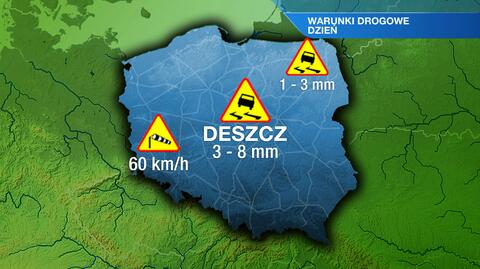 Warunki drogowe w dzień 7.11