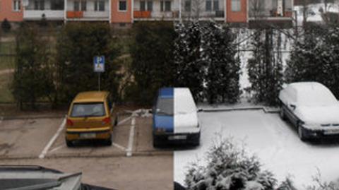 Łódź sparaliżowana przez sobotnie opady śniegu (TVN24)