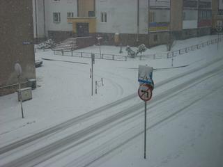 Śnieżny poranek w Ostródzie.
