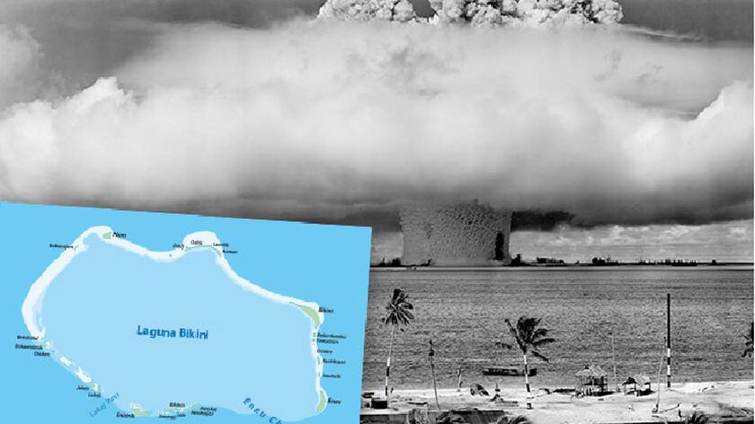 Testy nuklearne na atolu Bikini [źródło: US Navy]