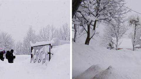 Czwartkowe intensywne opady śniegu (TVN24)