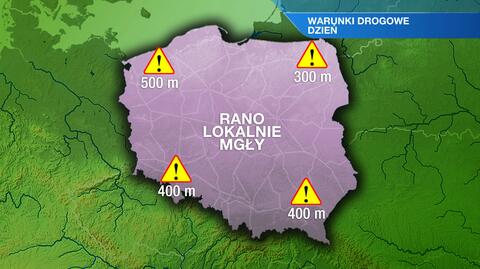 Warunki drogowe w poniedziałek