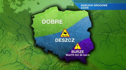 Prognoza pogody TVN Meteo dla kierowców na dzień