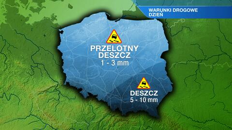 Warunki drogowe w dzień 14.05