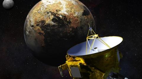 Animacja spotkania sondy New Horizon z Plutonem