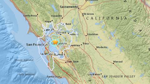San Francisco znajduje się na obszarze aktywnym sejsmicznie