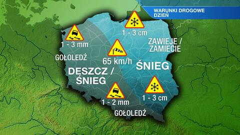 Warunki drogowe w dzień 31.01