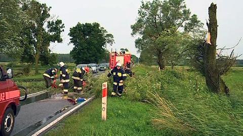 Usuwanie skutków burz w okolicach Białegostoku (TVN24)