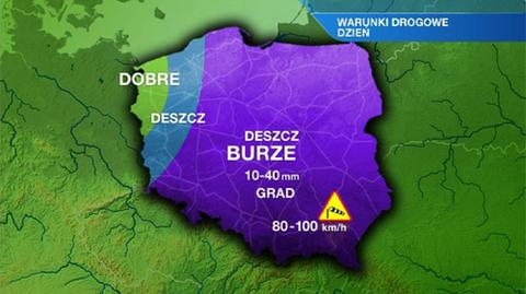 Warunki drogowe w ciągu dnia 22.08