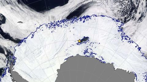 Zmiana pokrywy lodowej w Antarktyce w ciągu roku