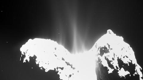 Lądownik Philae w wizji artystycznej na powierzchni komety 67P/Czuriumow-Gierasimienko