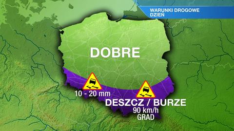 Warunki drogowe w niedzielę