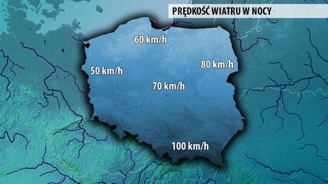 Porywy wiatru w poniedziałek 13 kwietnia 2015 roku