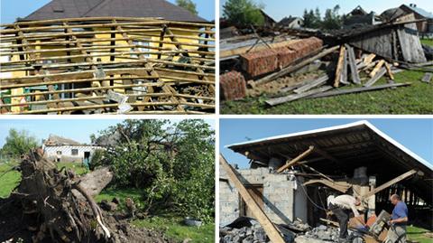 Zniszczenia w Ostrowie po gradobiciu (TVN24)