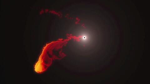 Korowód gazowych obiektów wokół czarnej dziury w centrum naszej galaktyki
