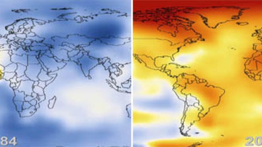 Temperatury na Ziemi w ciągu ostatnich 120 lat (NASA)