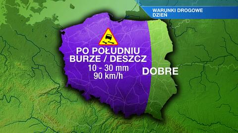 Warunki drogowe w poniedziałek 7.07