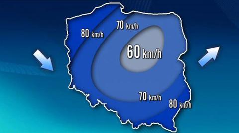 Silny wiatr w Polsce, 15 lutego