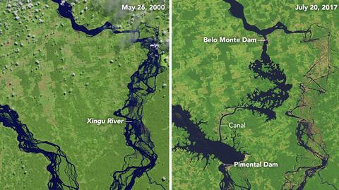 Rzeka Xingu w Brazylii zmieniła swój bieg