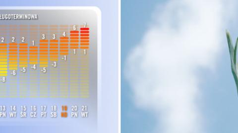 Temperatury maksymalne i minimalne w ciągu najbliższych 16 dni w Polsce