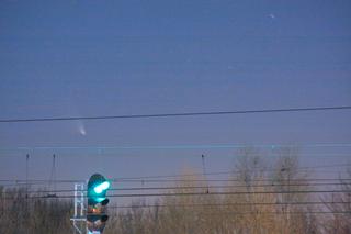 Kometa C/2011 L4 (PanSTARRS) obserwowana 17 marca 2013 o godz. 19:19 w Brwinowie k/Warszawy.