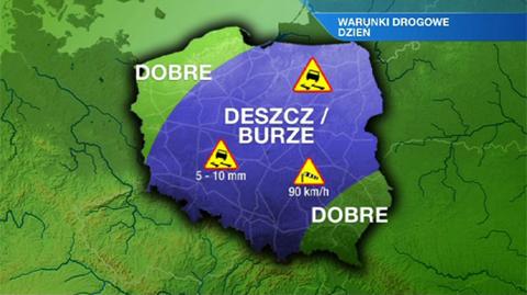 Prognoza pogody TVN Meteo dla kierowców na dzień