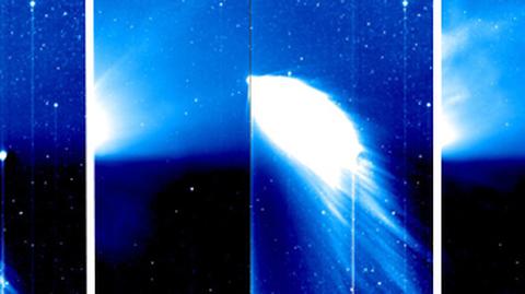Koronalny wyrzut masy podczas przelotu komety (NASA's Goddard Space Flight Center/STEREO)