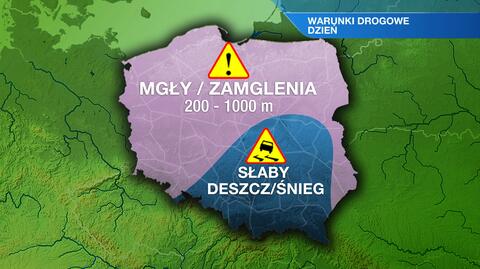 Warunki drogowe we wtorek