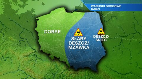 Mżawka i opady śniegu pogorszą komfort jazdy